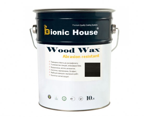 Фарба для дерева WOOD WAX Bionic-House 10л Чорне дерево А120
