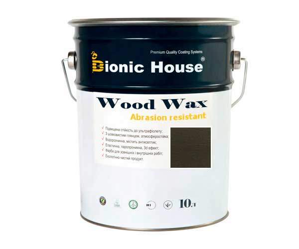 Краска для дерева WOOD WAX Bionic-House 10л Антрацит