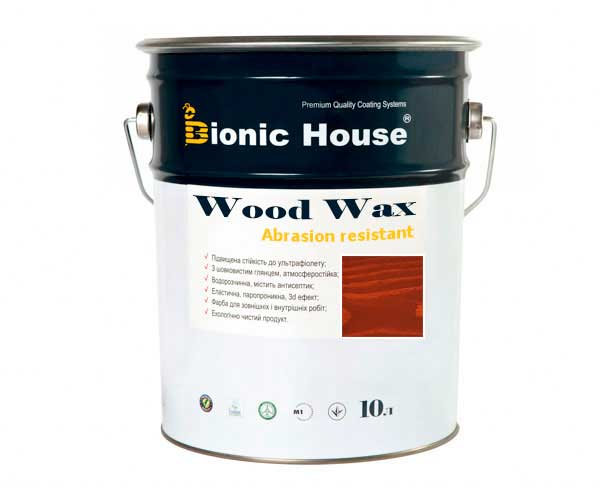 Краска для дерева WOOD WAX Bionic-House 10л Тик