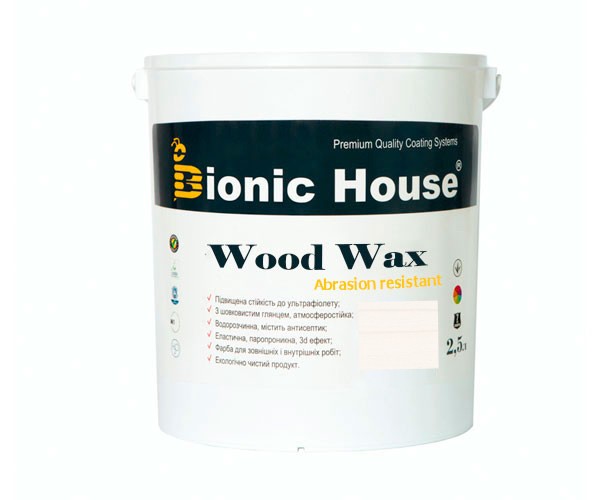 Краска для дерева WOOD WAX Bionic-House 2,5л Белый А101