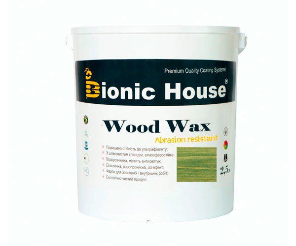 Краска для дерева WOOD WAX Bionic-House 2,5л Изумруд А114