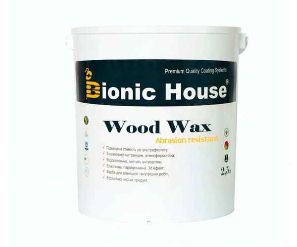 Краска для дерева WOOD WAX Bionic-House 2,5л Бесцветный