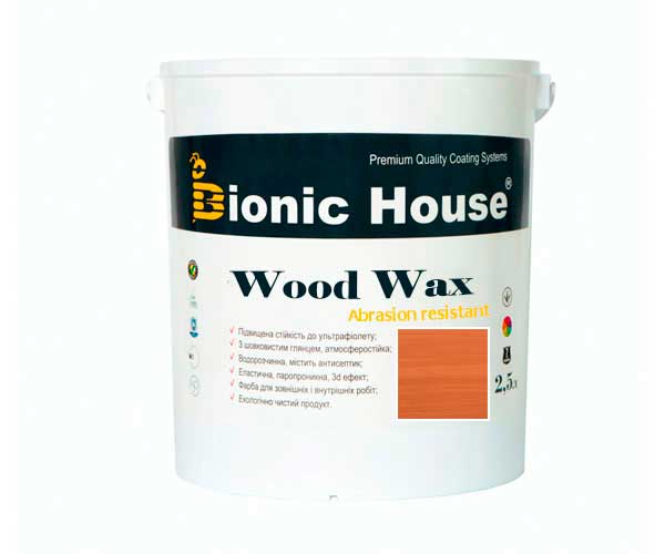 Краска для дерева WOOD WAX Bionic-House 2,5л Рябина